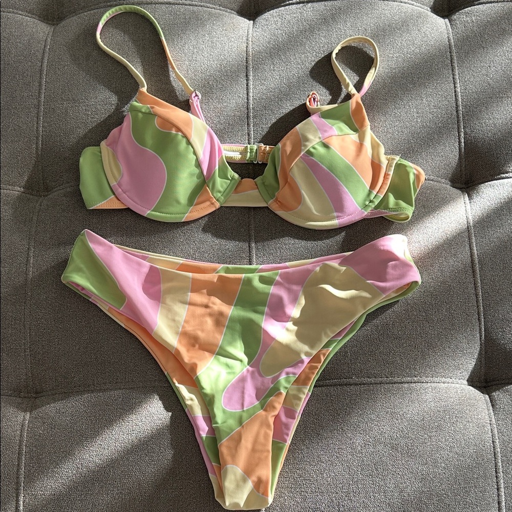 Colorful Patterned Bikini Set